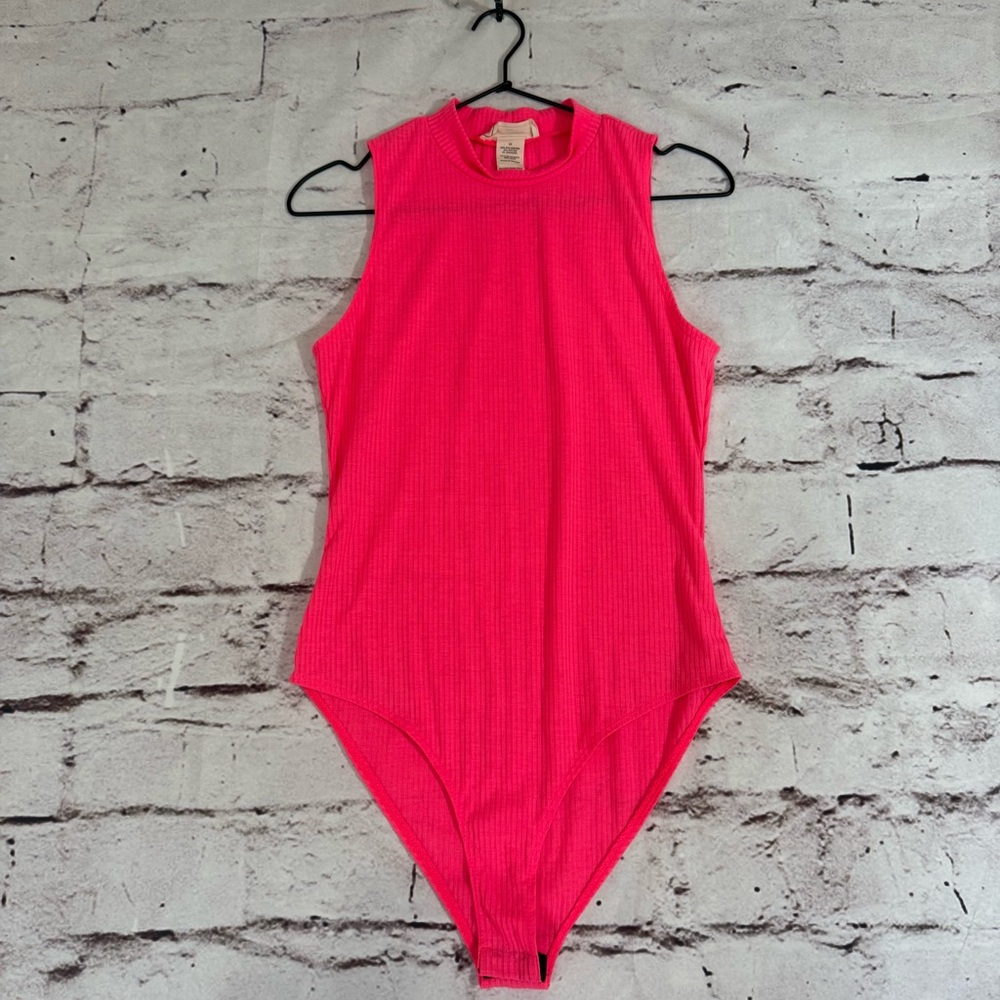 No Comment Neon Pink Body Suit Bodysuit - Size Medium